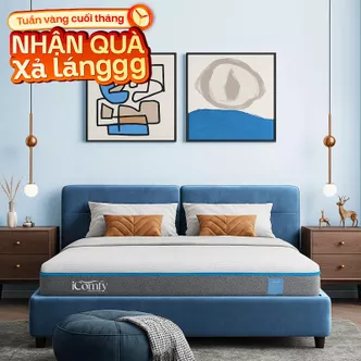 Nệm foam iComfy Coolax massage thoáng mát dày 15cm (BST Ngủ Mát)