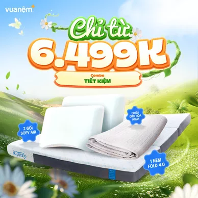 Combo Tiết kiệm: 01 Đệm Fold 4.0, 02 gối Sofy Air, 01 Chiếu điều hòa Aqua/ Aero 3D - Ảnh 2