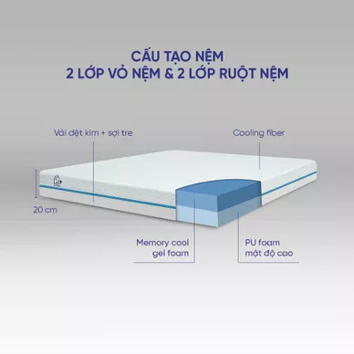 Nệm foam Amando Cool Gel Memory Casa 20cm - Ảnh 5