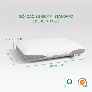 Gối cao su Gummi Standard 100% thiên nhiên thoáng khí - Ảnh 2