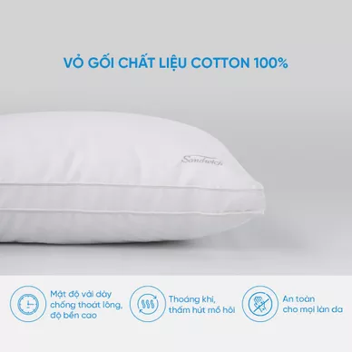 Gối lông vũ Doona Sandwich cao cấp kháng khuẩn - Ảnh 3