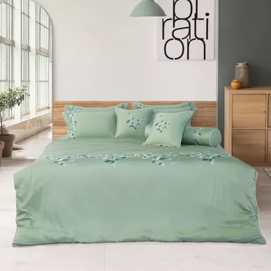 Bộ ga chun chần có chăn Everon tencel bốn mùa 4 chi tiết màu EST23037 - Ảnh 2