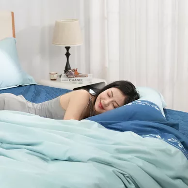 Bộ ga phủ chăn chần Amando thêu cotton satin màu xanh lá - Ảnh 10