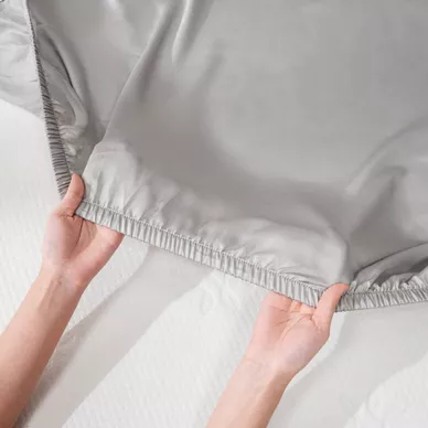 Bộ chăn ga Lụa tencel cao cấp Amando Lagom 5 chi tiết Màu Xám - Ảnh 9