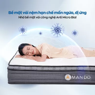 Nệm lò xo túi độc lập Amando Elite Plus giảm tiếng ồn dày 25cm - Ảnh 8