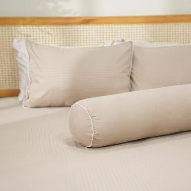 Bộ ga chun polyester gấm Amando Ellie đơn sắc 4 chi tiết Màu Be - Ảnh 8