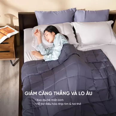 Chăn trọng lượng cải thiện giấc ngủ Amando Wellness - Ảnh 4