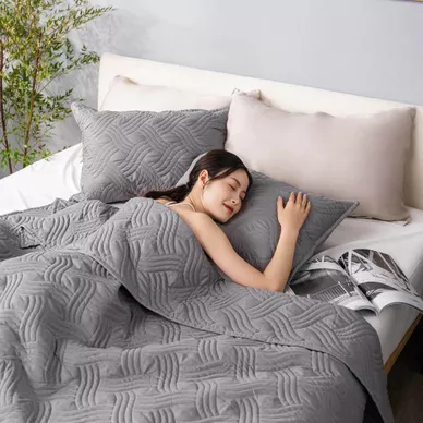 Bộ chăn chần, vỏ gối Microfiber mềm mại, kháng khuẩn Amando Luna 3 chi tiết - Ảnh 13