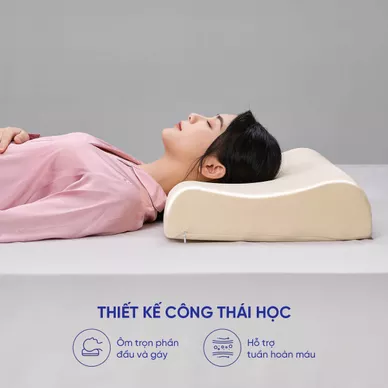 Gối cao su Gummi Purin 100% thiên nhiên công thái học - Ảnh 5
