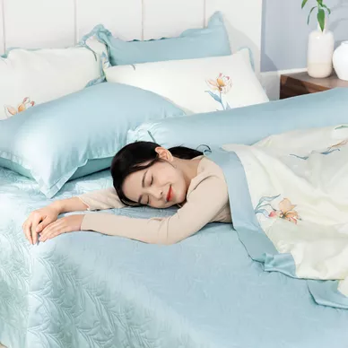 Bộ chăn ga phủ sợi gỗ thiên nhiên Amando Jamila 5 chi tiết LC002 - Thumbnail