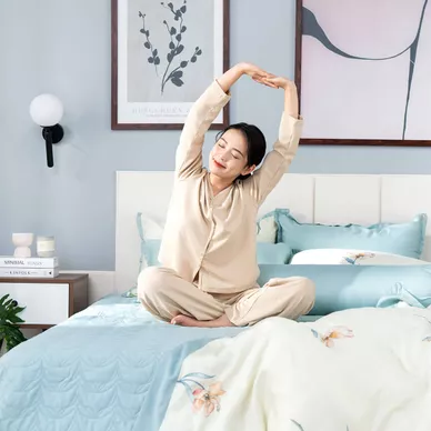 Bộ chăn ga phủ sợi gỗ thiên nhiên Amando Jamila 5 chi tiết LC002 - Ảnh 10