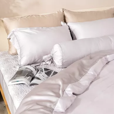 Bộ chăn ga phủ chần Lụa Tencel cao cấp Amando Élan 5 chi tiết TC001 - Ảnh 2