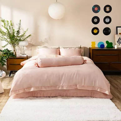 Bộ chăn ga phủ chần Lụa Tencel cao cấp Amando Élan 5 chi tiết TC002 - Ảnh 3