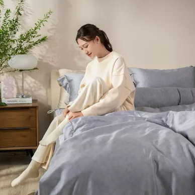 Bộ chăn ga phủ chần Lụa Tencel cao cấp Amando Élan 5 chi tiết TC003 - Ảnh 8