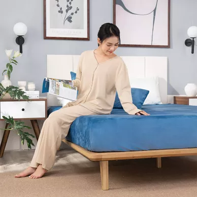 Bộ ga chun nỉ nhung mềm mịn giữ ấm Amando Sol 3 chi tiết - Ảnh 8