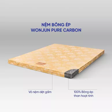 Nệm bông ép Wonjun Pure Carbon kháng khuẩn ưu việt dày 10cm gấp 2 - Ảnh 10