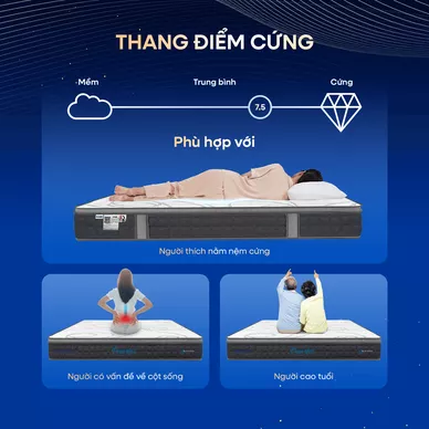 [Mới - Độc quyền] Nệm lò xo túi độc lập 3 vùng Dunlopillo de.Stress Powerful - Ảnh 9
