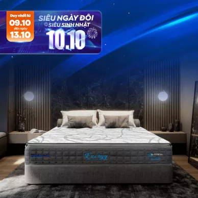 [Mới - Độc quyền] Nệm lò xo song song công nghệ cách ly chuyển động Dunlopillo de.Stress Energy - Thumbnail