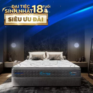 [Mới - Độc quyền] Nệm lò xo song song công nghệ cách ly chuyển động Dunlopillo de.Stress Energy - Thumbnail