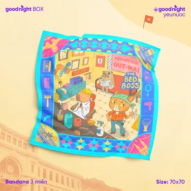 Khăn Goodnight Bandana lụa latin phiên bản linh vật - Ảnh 2