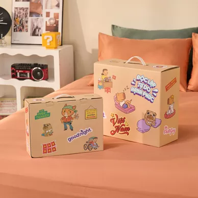 Hộp quà Goodnight Box phiên bản linh vật: Bộ ga chun cao cấp tencel Goodnight Airsilk 20cm - Ảnh 2