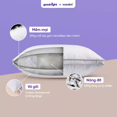 Gối lông vũ tự nhiên Goodnight Flow - Ảnh 3