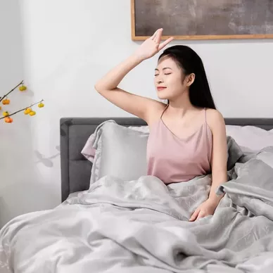 Bộ chăn ga Lụa tencel cao cấp Amando Lagom 5 chi tiết Màu Xám - Thumbnail