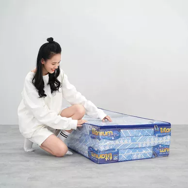 Nệm cao su bông ép đa tầng Kim Cương Titanium gấp 3 dày 5/9cm - Thumbnail