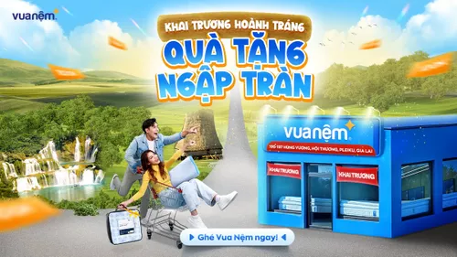 Khai trương cửa hàng Vua Nệm 195 – 197 Hùng Vương, Hội Thương, Pleiku, Gia Lai – Quà tặng ngập tràn