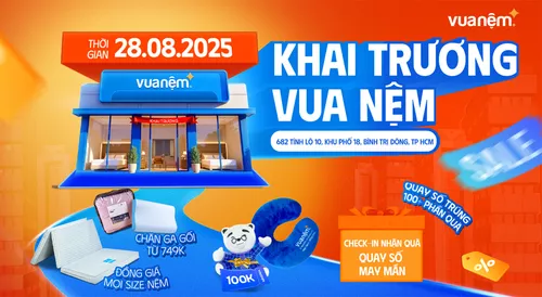 Vua Nệm khai trương cửa hàng mới tại 682 Tỉnh Lộ 10, Bình Trị Đông, HCM: Check-in nhận quà – Ưu đãi hấp dẫn