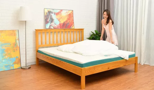 Giường gỗ Amando Piny tối giản, bền đẹp, không cong vênh