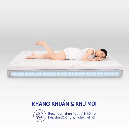 Nệm foam Comfy Lux 1.0 cao cấp kháng khuẩn kép dày 20cm - Ảnh 8