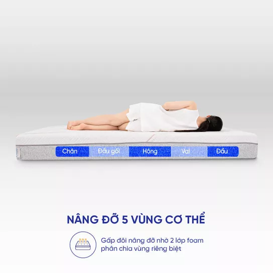 Nệm foam Comfy Lux 1.0 cao cấp kháng khuẩn kép dày 20cm - Ảnh 5
