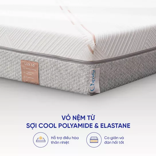 Nệm foam Comfy Lux 1.0 cao cấp kháng khuẩn kép dày 20cm - Ảnh 7
