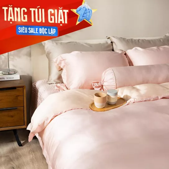 Bộ chăn ga phủ chần Lụa Tencel cao cấp Amando Élan 5 chi tiết TC002 - Thumbnail