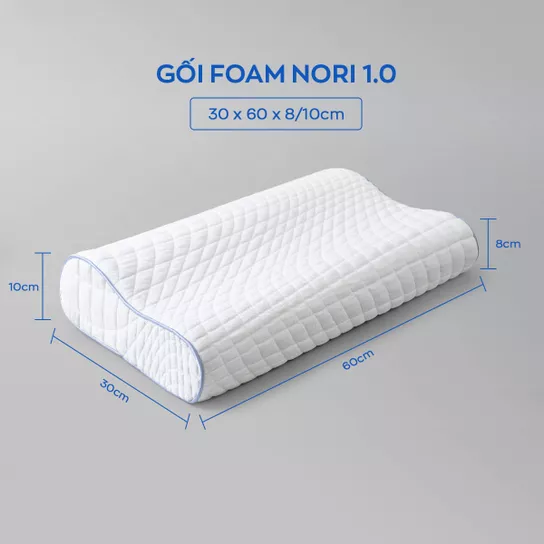 Gối foam Goodnight Nori 1.0 lượn sóng nâng đỡ cổ vai gáy - Ảnh 1