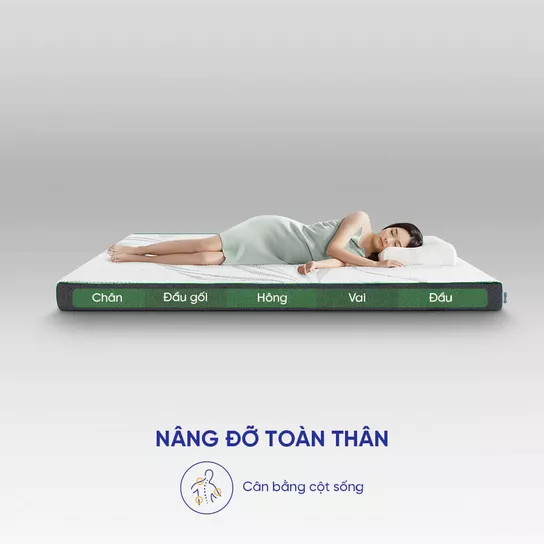 Nệm cao su thiên nhiên Gummi Premium detox giấc ngủ dày 10cm - Ảnh 5
