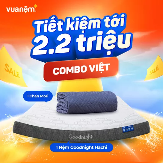 Combo Việt (Nệm Hachi, 1 chăn chần Mori) - Ảnh 1