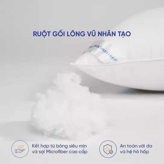 Gối lông vũ nhân tạo Goodnight Mochi siêu êm chuẩn khách sạn 5 sao - Ảnh 3