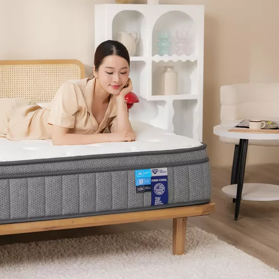 Nệm lò xo Spring Air Back Supporter Firm Cool nâng đỡ làm mát dày 26cm - Ảnh 5
