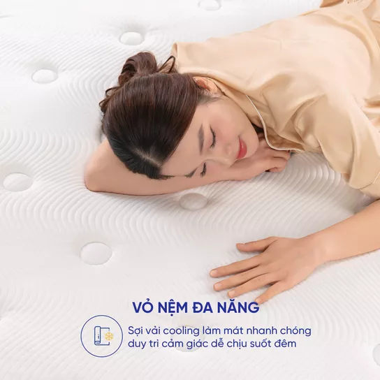 Nệm lò xo Spring Air Back Supporter Firm Cool nâng đỡ làm mát dày 26cm - Ảnh 10