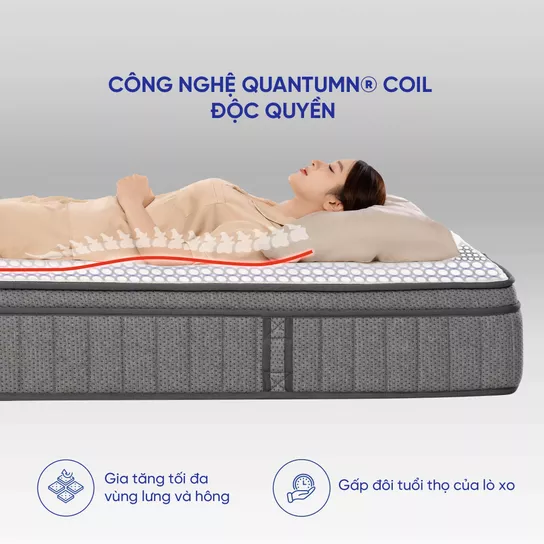 Nệm lò xo Spring Air Back Supporter Firm Cool nâng đỡ làm mát dày 26cm - Ảnh 11