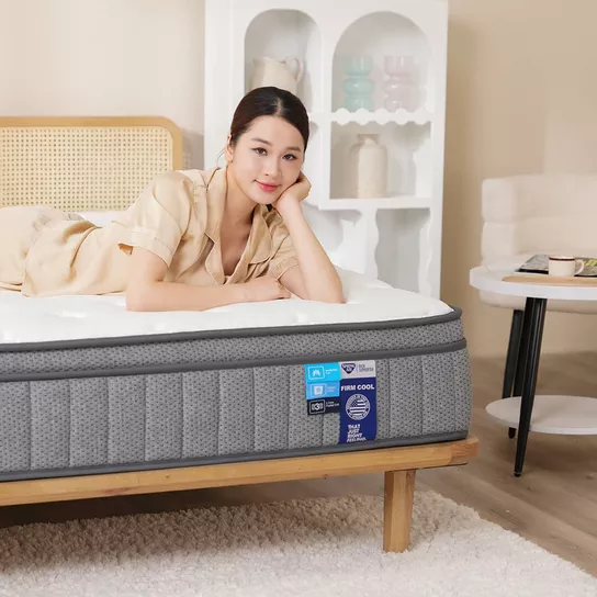 Nệm lò xo Spring Air Back Supporter Firm Cool nâng đỡ làm mát dày 26cm - Ảnh 6