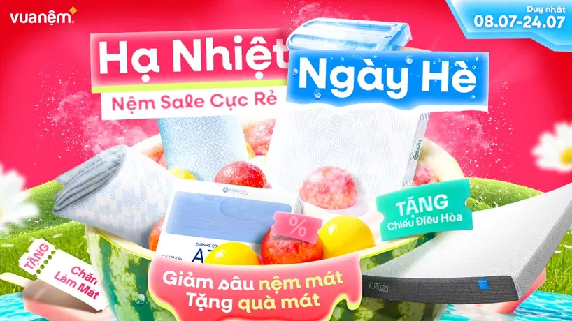 Sale giữa tháng 7: Hạ Nhiệt Ngày Hè – Nệm Sale Cực Rẻ