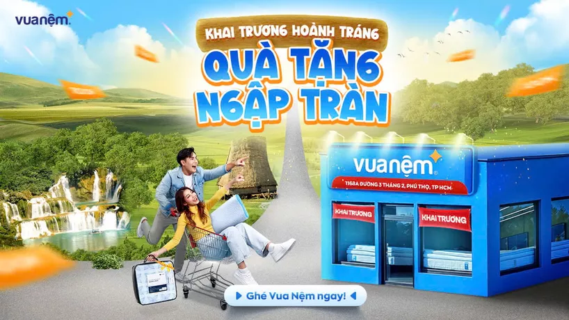 Khai trương Vua Nệm 1168A Đường 3 Tháng 2, Phú Thọ, TP HCM – Ưu đãi hấp dẫn, quà tặng ngập tràn