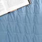 Bộ ga chun chăn chần Amando thêu cotton satin màu xanh - Ảnh thumb 5