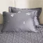 Bộ ga chun chăn chần Amando thêu cotton satin màu xám - Ảnh thumb 10