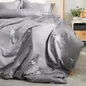 Bộ ga chun chăn chần Amando thêu cotton satin màu xám - Ảnh thumb 6