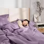 Bộ ga phủ chăn chần Amando thêu cotton satin màu tím - Ảnh thumb 8
