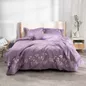 Bộ ga phủ chăn chần Amando thêu cotton satin màu tím - Ảnh thumb 1